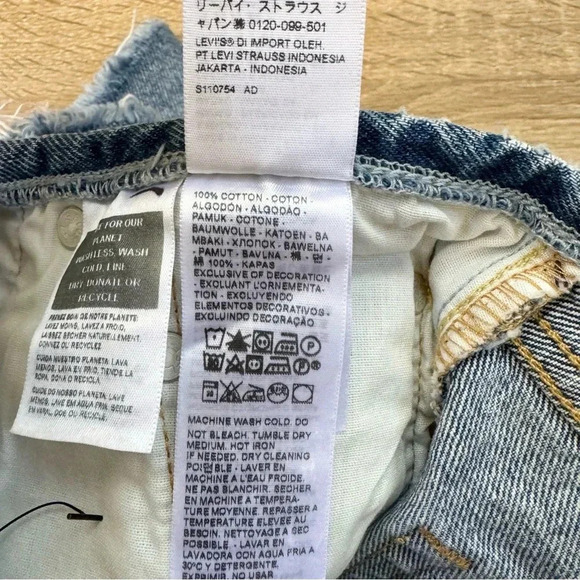 NWT Levi's 501 Waist Jean Shorts Blue 25 - Picture 7 of 12